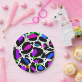 Assiettes En Carton Plaques papier brillantes Empreintes de léopard (Fête)