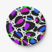 Assiettes En Carton Plaques papier brillantes Empreintes de léopard (Devant)