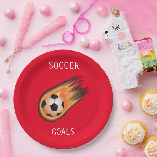 Assiettes En Carton Plaques papier "BUTS" du FOOTBALL. (Fête)