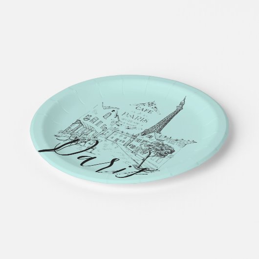 Assiettes En Carton Plaques Papier Café Paris (Angle)