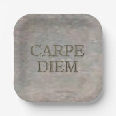 Assiettes En Carton Plaques papier carré Carpe Diem Stone (Recto)