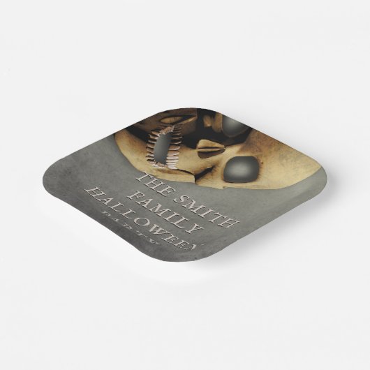 Assiettes En Carton Plaques papier Carré Halloween Party Éffrayant crâ (Angulaire)