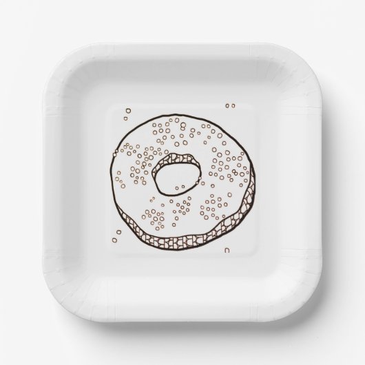 Assiettes En Carton Plaques papier Carré KNIT DONUT 7" (Recto)