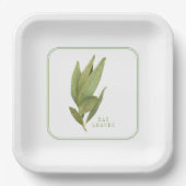 Assiettes En Carton Plaques papier Carrés 9" FRESH BAY FEUILLES (Recto)