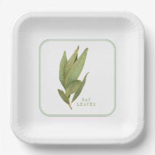 Assiettes En Carton Plaques papier Carrés 9" FRESH BAY FEUILLES