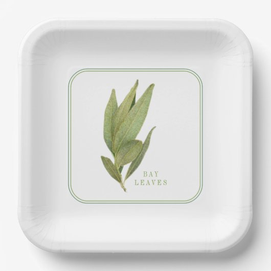 Assiettes En Carton Plaques papier Carrés 9" FRESH BAY FEUILLES (Recto)
