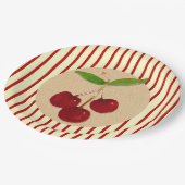 Assiettes En Carton Plaques Papier Cerise Et Grille (Angle)