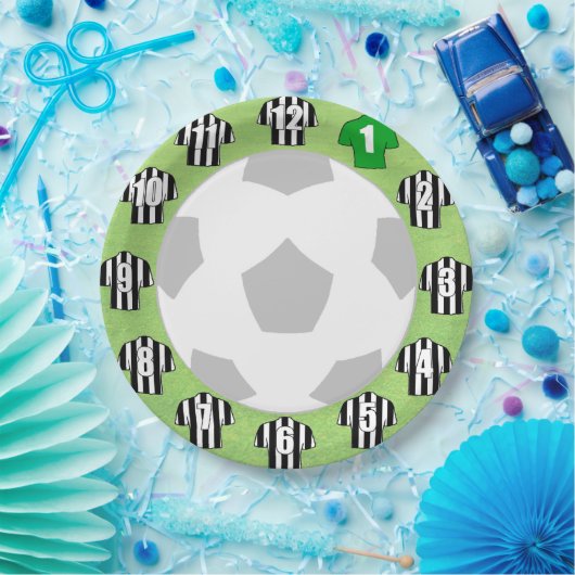 Assiettes En Carton Plaques papier - Chemises sport rayées noir et bla (Fête)