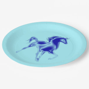 Assiettes En Carton Plaques Papier Cheval Bleu Couleurs personnalisées