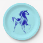 Assiettes En Carton Plaques Papier Cheval Bleu Couleurs personnalisées (Devant)