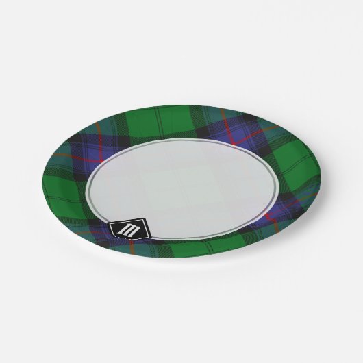 Assiettes En Carton Plaques Papier Clan Armstrong Tartan (Angle)