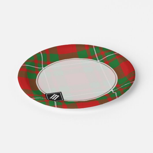 Assiettes En Carton Plaques Papier Clan Gregor Tartan (Angle)
