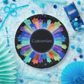 Assiettes En Carton Plaques papier colorées Rainbow Starburst Party (Fête)