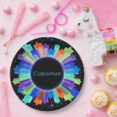 Assiettes En Carton Plaques papier colorées Rainbow Starburst Party (Fête)