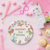 Assiettes En Carton Plaques Papier Cute Dinosaur (Fête)