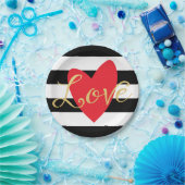 Assiettes En Carton Plaques papier d'amour modernes (Fête)