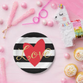 Assiettes En Carton Plaques papier d'amour modernes (Fête)