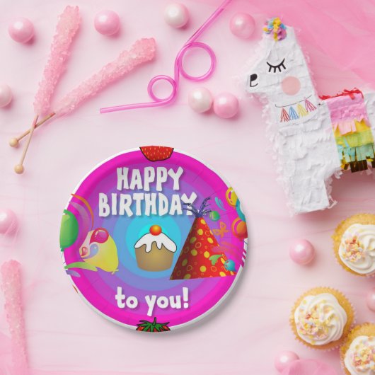 Assiettes En Carton Plaques papier d'anniversaire (Fête)