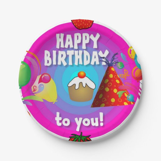 Assiettes En Carton Plaques papier d'anniversaire (Devant)