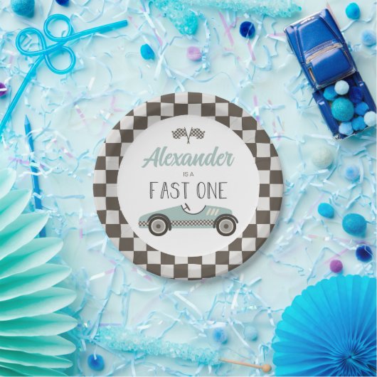 Assiettes En Carton Plaques papier d'anniversaire Fast One blue Race C (Fête)