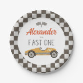 Assiettes En Carton Plaques papier d'anniversaire Fast One jaune Race  (Devant)