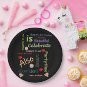 Assiettes En Carton Plaques papier d'anniversaire joyeuse fille en dro (Fête)