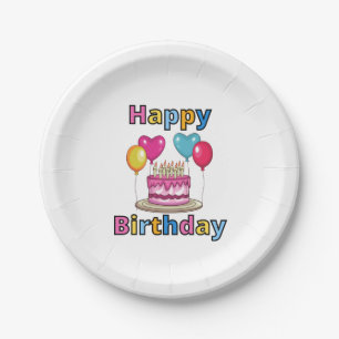 Assiettes En Carton Plaques papier d'anniversaire joyeuses