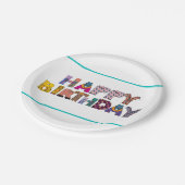 Assiettes En Carton Plaques papier d'anniversaire joyeuses (Angle)