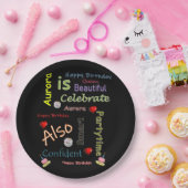 Assiettes En Carton Plaques papier d'anniversaire joyeuses Aurora (Fête)