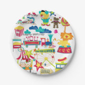 Assiettes En Carton Plaques papier d'anniversaire joyeuses Carnaval Ci (Devant)