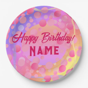 Assiettes En Carton Plaques papier d'anniversaire Joyeuses HAMbyWG