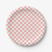 Assiettes En Carton Plaques papier d'anniversaire Pink Retro Checker (Devant)