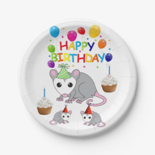 Assiettes En Carton Plaques papier d'anniversaire, Possum