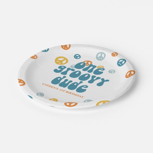 Assiettes En Carton Plaques papier d'anniversaire pour garçon super un (Angle)