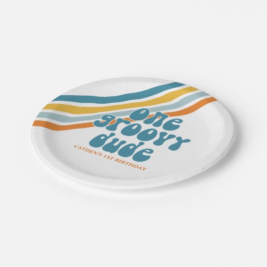 Assiettes En Carton Plaques papier d'anniversaire pour garçon super un (Angle)