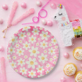 Assiettes En Carton Plaques papier d'anniversaire Retro Super rose - B (Fête)