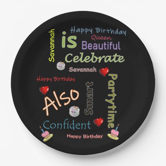 Assiettes En Carton Plaques papier d'anniversaire savannah (Devant)