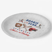 Assiettes En Carton Plaques papier de baseball Rookie 1er anniversaire (Angle)
