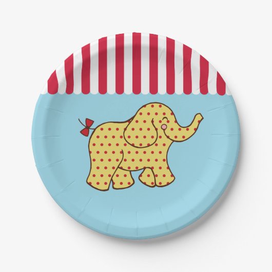 Assiettes En Carton Plaques Papier de la fête des éléphants du Carnava (Devant)