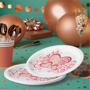 Assiettes En Carton Plaques papier de la Saint-Valentin