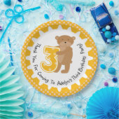 Assiettes En Carton Plaques papier de l'ours Brown customisé 3e annive (Fête)