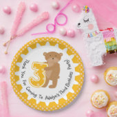 Assiettes En Carton Plaques papier de l'ours Brown customisé 3e annive (Fête)