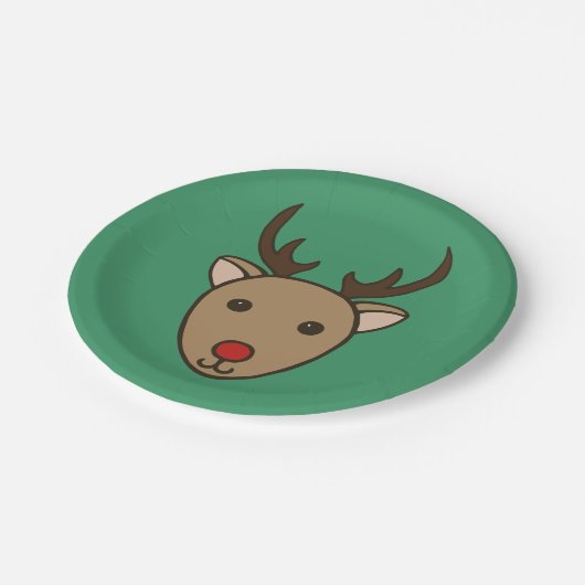 Assiettes En Carton Plaques papier de Noël Reindeer Party (Angle)