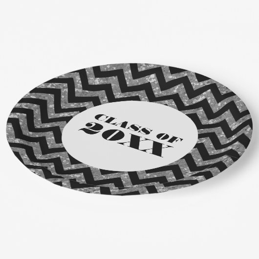 Assiettes En Carton Plaques papier de Parties scintillant Chevron Arge (Angle)
