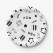 Assiettes En Carton Plaques papier de planche à roulettes 7" (Devant)