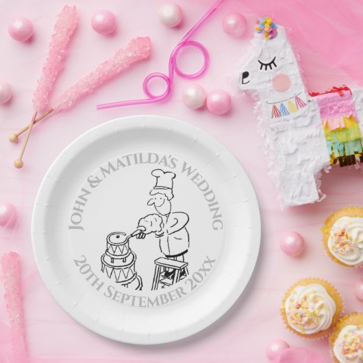 Assiettes En Carton Plaques papier de réception de mariage amusant (Fête)