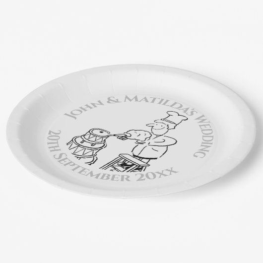 Assiettes En Carton Plaques papier de réception de mariage amusant (Angle)