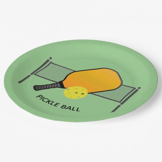 Assiettes En Carton Plaques papier design Pickleball Pickleball (Angle)