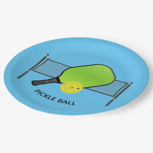 Assiettes En Carton Plaques papier design Pickleball Pickleball (Angle)