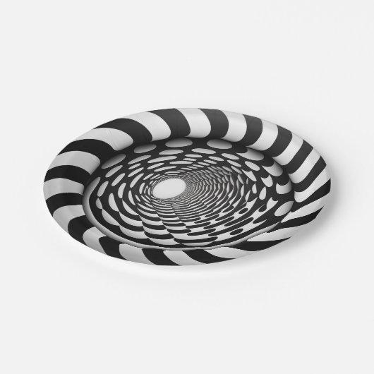 Assiettes En Carton Plaques papier d'illusion 3D (Angle)